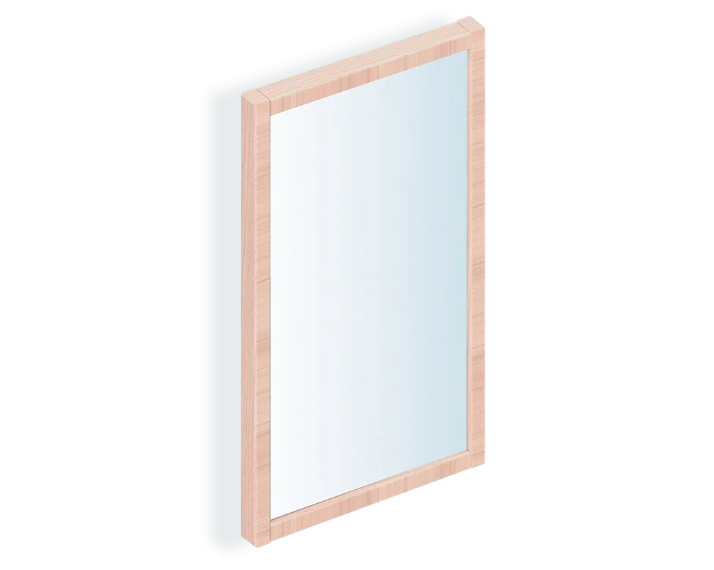 Rechteckiger Kinder-Garderobenspiegel mit Holzrahmen, geeignet für Flure oder Garderoben