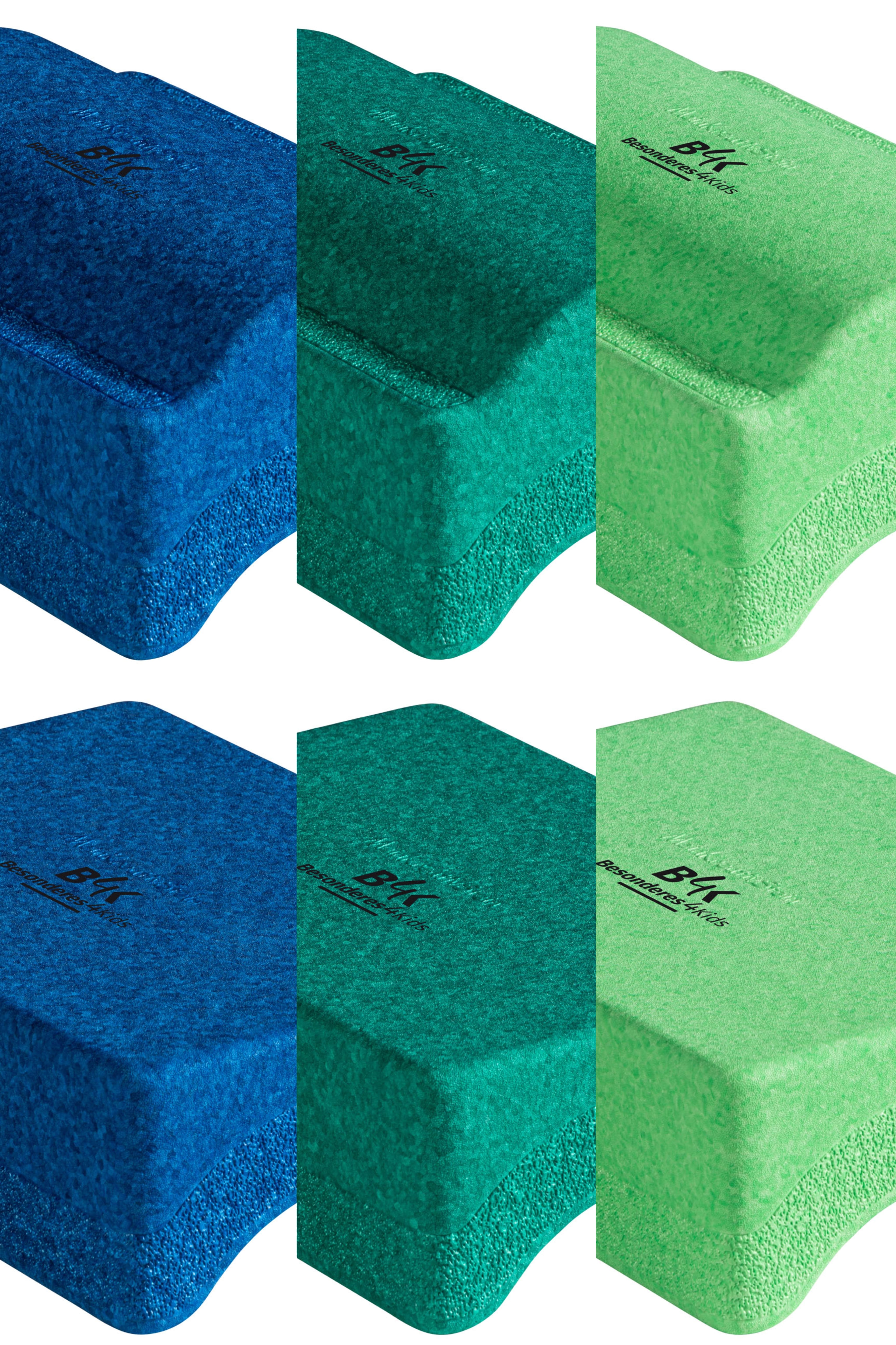 Dreifarbig Blau/Grün/Limette