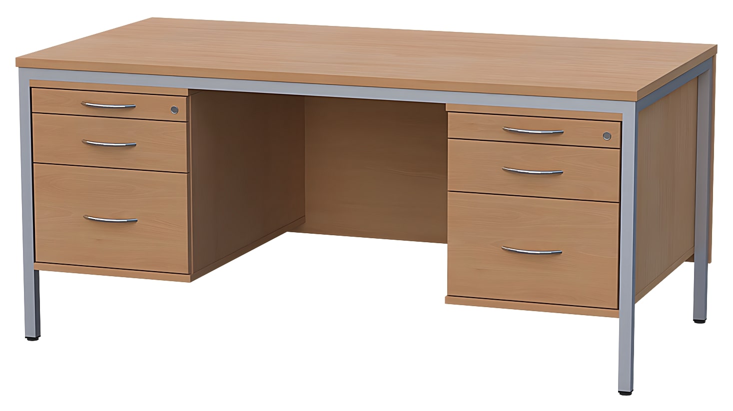 Baum & Hien Lehrerpult Modell 4 mit Frontblende und zwei Hängecontainern 6140-8160-13-bu_1920x1920