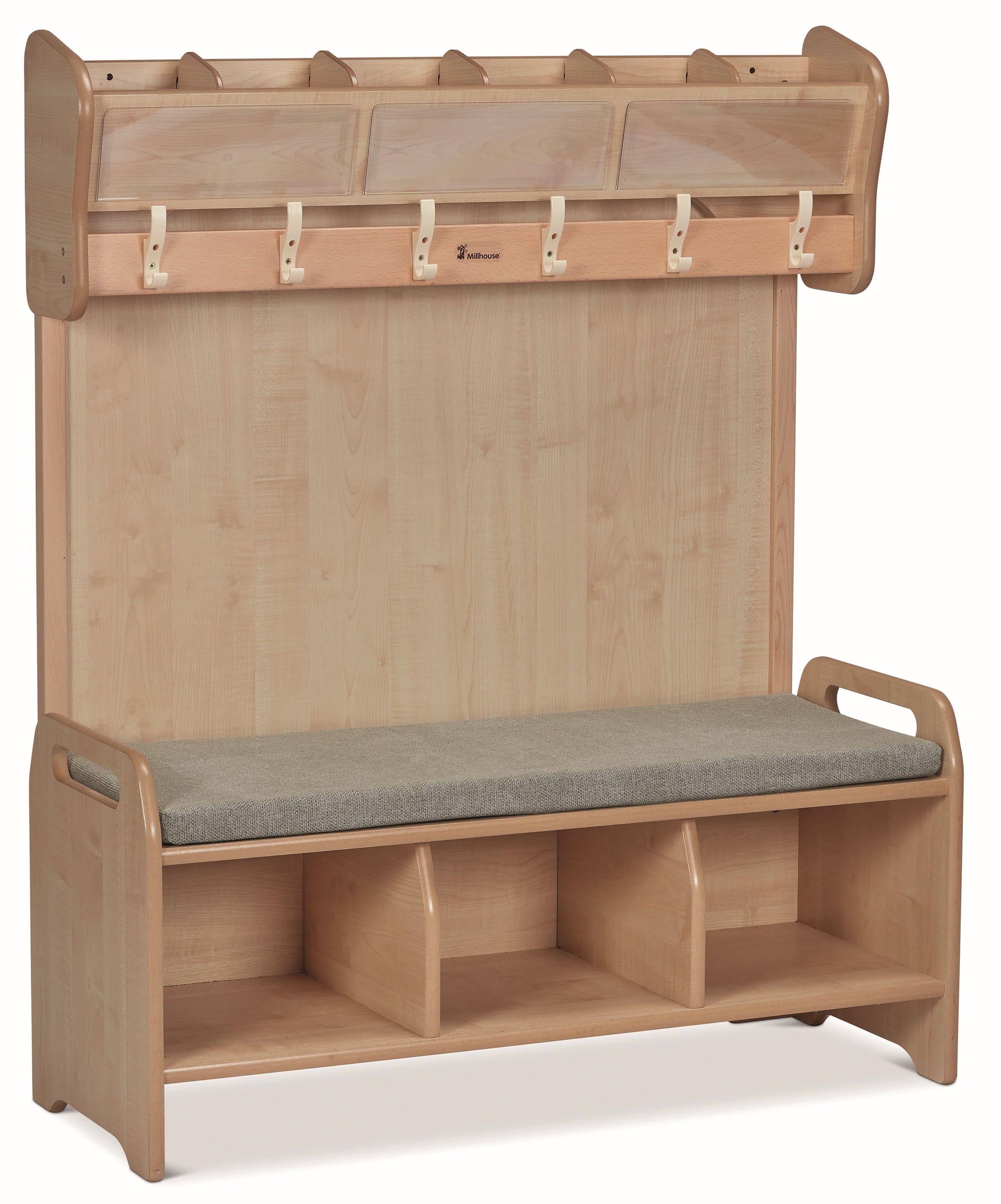 Millhouse Komplettgarderobe mit 6 Plätzen pt465_pt1306-millhouse-early-years-cloakroom-storage-complete-cubby-unit-and-cushion-main_cmyk