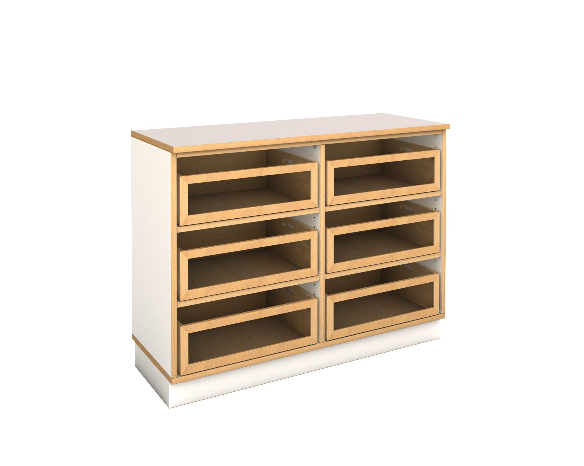 mit 6 Stapelkisten mit Sichtfenster