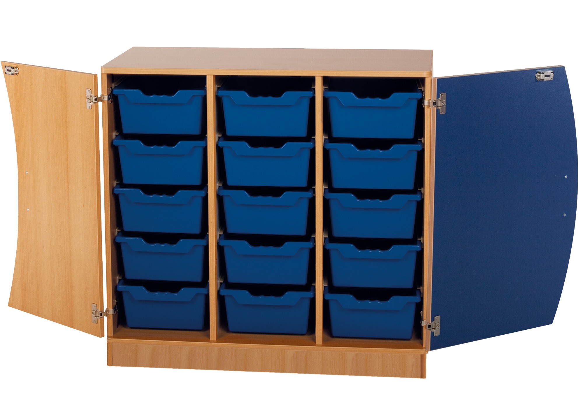 Conen Unterschrank mit Wellentüren mit 15 hohen ErgoTray Boxen ws3300500